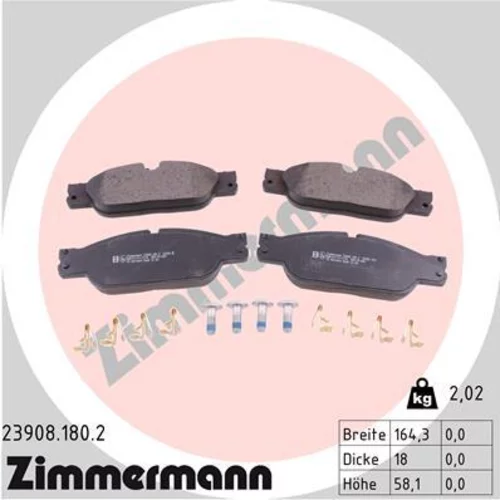 Sada brzdových platničiek kotúčovej brzdy ZIMMERMANN 23908.180.2