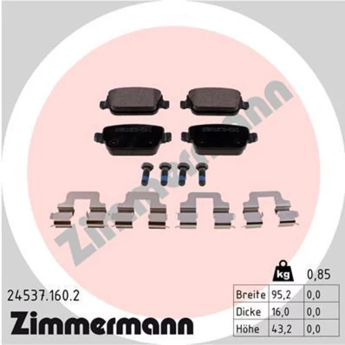 Sada brzdových platničiek kotúčovej brzdy ZIMMERMANN 24537.160.2