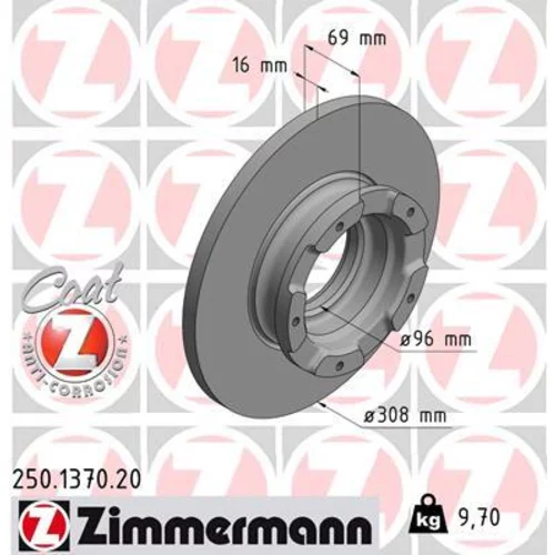 Brzdový kotúč ZIMMERMANN 250.1370.20