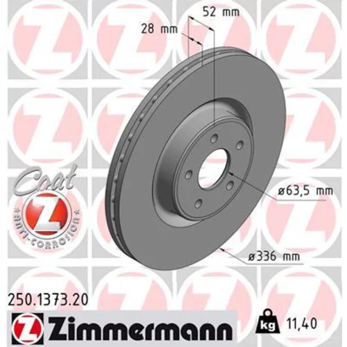 Brzdový kotúč ZIMMERMANN 250.1373.20