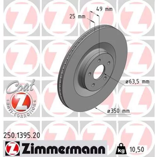 Brzdový kotúč ZIMMERMANN 250.1395.20