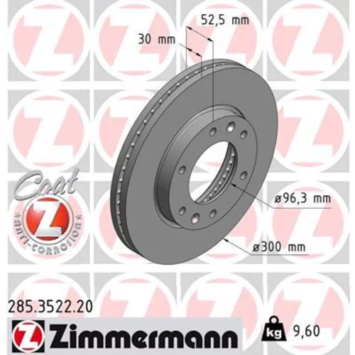 Brzdový kotúč ZIMMERMANN 285.3522.20