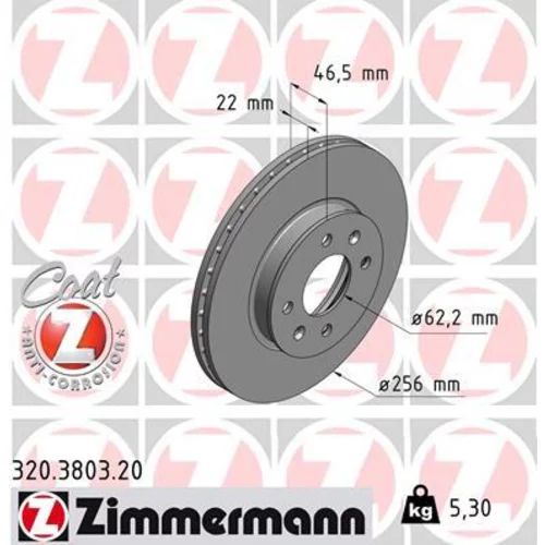 Brzdový kotúč ZIMMERMANN 320.3803.20