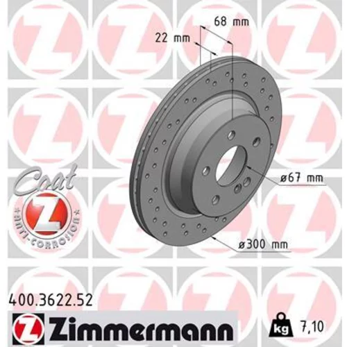 Brzdový kotúč ZIMMERMANN 400.3622.52