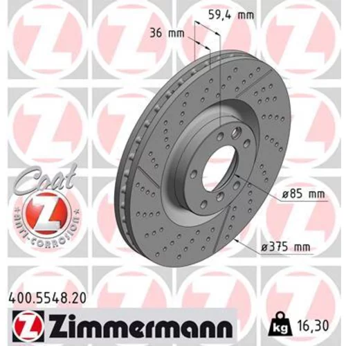 Brzdový kotúč ZIMMERMANN 400.5548.20