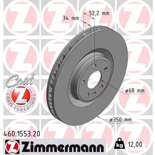 Brzdový kotúč ZIMMERMANN 460.1553.20