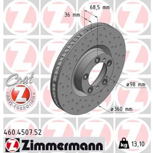 Brzdový kotúč ZIMMERMANN 460.4507.52