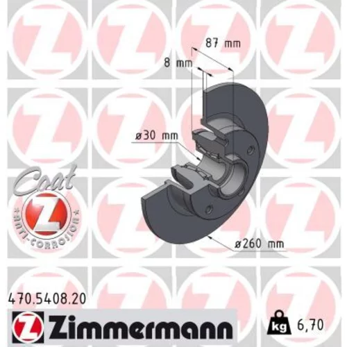 Brzdový kotúč ZIMMERMANN 470.5408.20