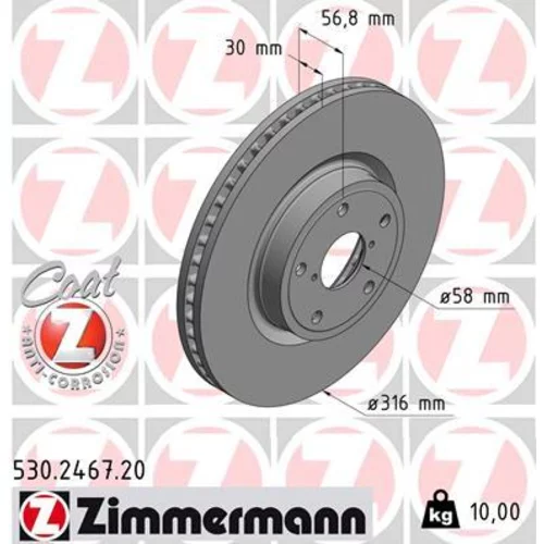 Brzdový kotúč ZIMMERMANN 530.2467.20