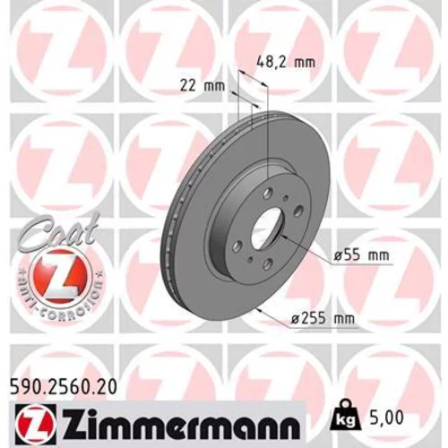 Brzdový kotúč ZIMMERMANN 590.2560.20