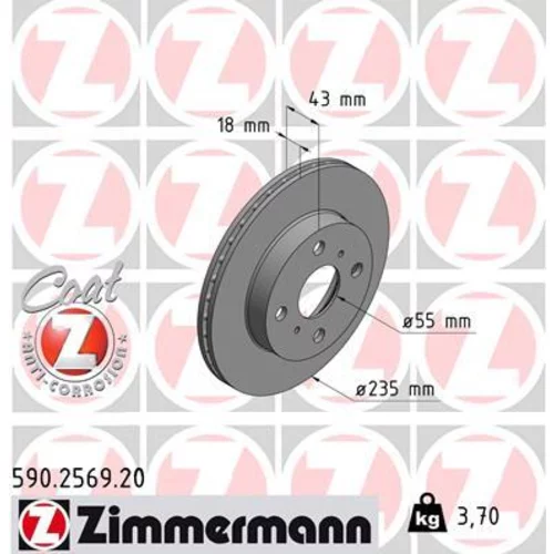 Brzdový kotúč ZIMMERMANN 590.2569.20