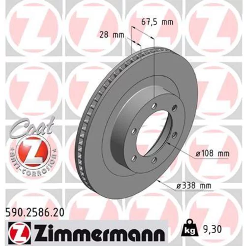 Brzdový kotúč ZIMMERMANN 590.2586.20