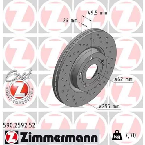 Brzdový kotúč ZIMMERMANN 590.2592.52