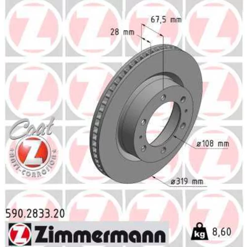 Brzdový kotúč ZIMMERMANN 590.2833.20