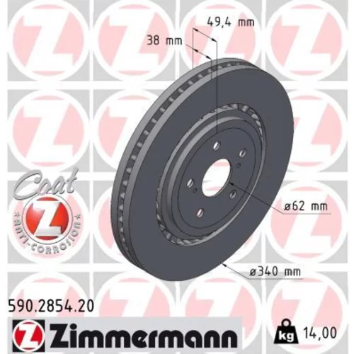 Brzdový kotúč ZIMMERMANN 590.2854.20