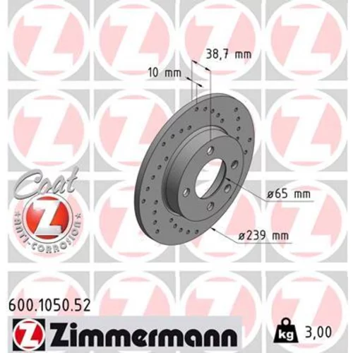 Brzdový kotúč ZIMMERMANN 600.1050.52