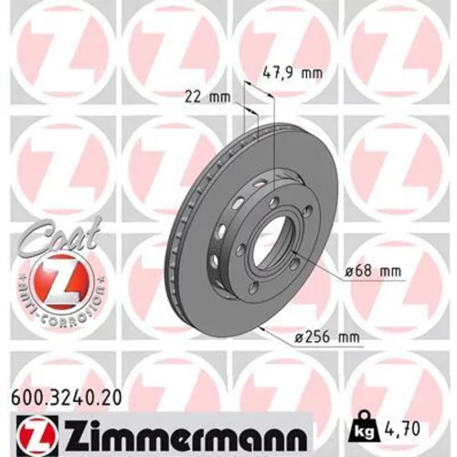 Brzdový kotúč ZIMMERMANN 600.3240.20