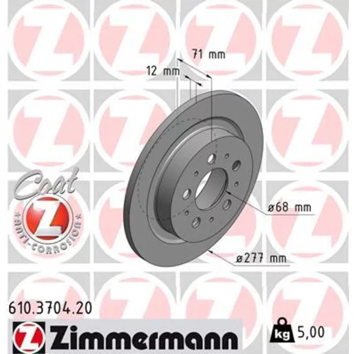 Brzdový kotúč ZIMMERMANN 610.3704.20