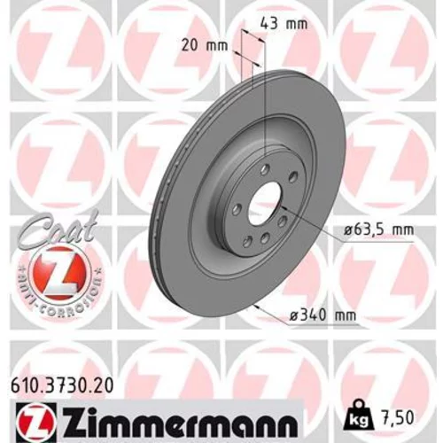 Brzdový kotúč ZIMMERMANN 610.3730.20