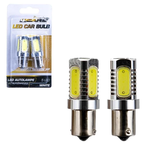 4CARS HQ sada LED žiaroviek BA15S 5*1.5W HP biela