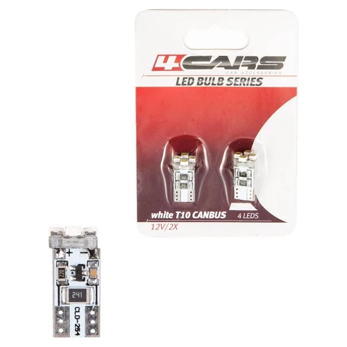 LED ŽIAROVKA 4LED 12V CANBUS 3528SMD T10 /4CARS/