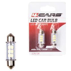 4CARS LED ŽIAROVKA 6LED 12V SV8,5 36MM