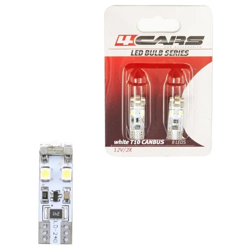 4CARS LED ŽIAROVKA 8LED 12V CANBUS 3528SMD T10