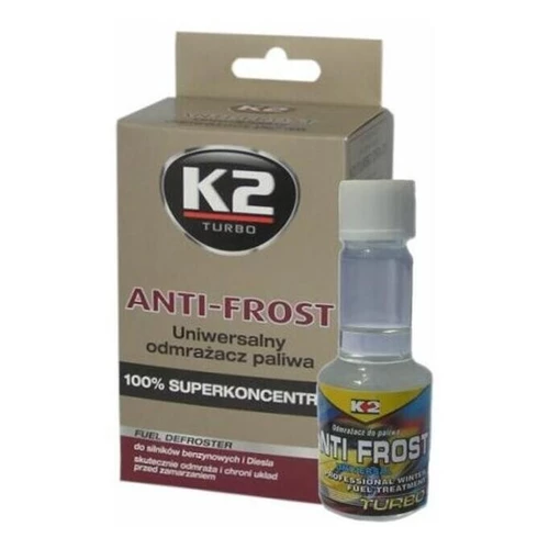 K2 ANTI-FROST 50 ml - univerzálna zmes do paliva zabraňujúca usadzovaniu vody na dne nádrže