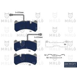 Sada brzdových platničiek kotúčovej brzdy AKRON-MALO 1051342