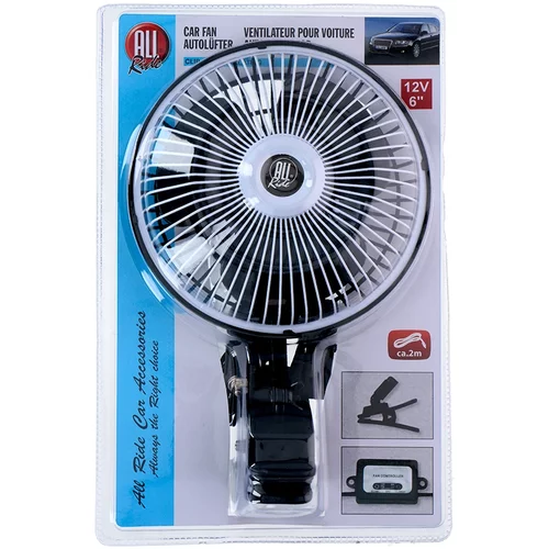 ALLRIDE Autoventilátor s klipsou 12 V 15 cm