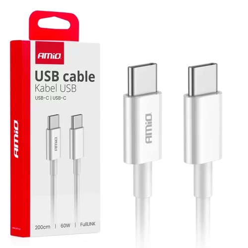 Kábel 'USB-C na USB-C 60W 200cm FullLINK AMIO-03897