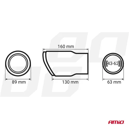 Koncovka tlmiča výfuku z nehrdzavejúcej ocele AMIO - obr. 4