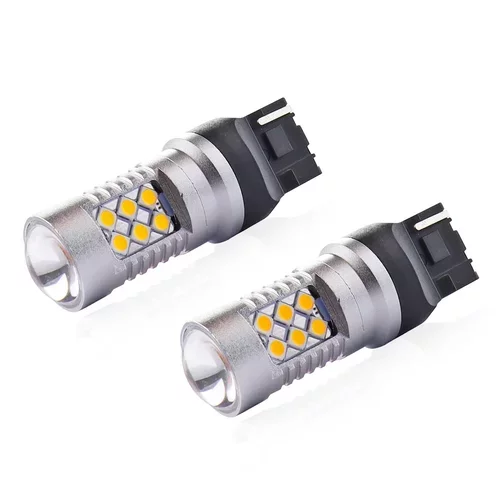 LED žiarovky CANBUS 3030 24SMD T20 7440 WY21W Oranžová 12V/24V AMIO - obr. 5