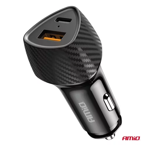 Nabíjačka do auta QC+PD 38W USB-A + USB-C AMiO-04283 - obr. 4