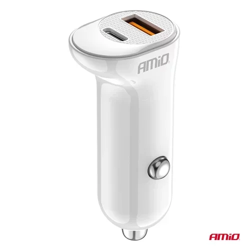 Nabíjačka do auta USB-A+ USB-C 20W 12/24V AMiO-03875 - obr. 1