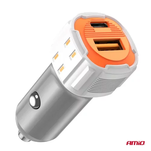 Nabíjačka do auta USB-A + USB-C 38W 12/24V AMiO-03883 - obr. 4