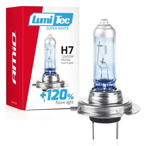 Halogénová žiarovka H7 12V 55W LumiTec SuperWhite +120% AMIO