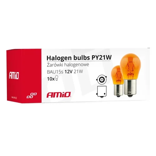 Halogénové žiarovky PY21W BAU15s 12V 21W AMBER AMIO - obr. 2