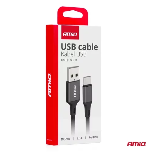 Kábel USB na USB-C 2A 100cm FullLINK AMIO-03899 - obr. 3