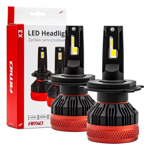 LED žiarovky hlavného svietenia H4 X3 Series AMiO CANBUS