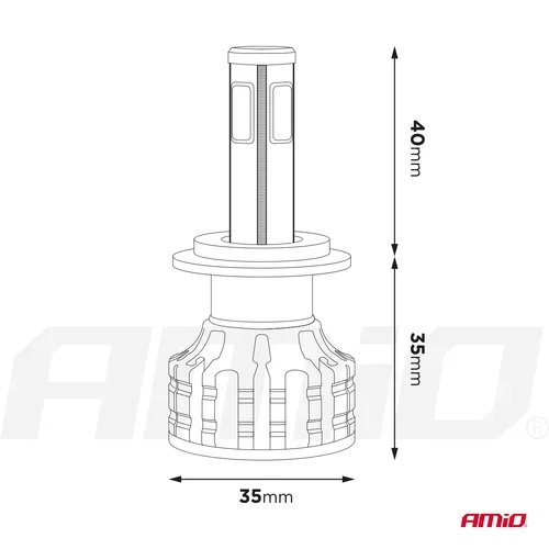 LED žiarovky hlavného svietenia H7 COB 4Side AMiO - obr. 12