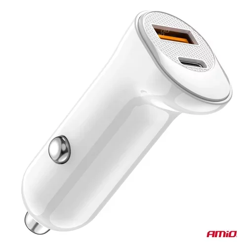 Nabíjačka do auta USB-A+ USB-C 20W 12/24V AMiO-03875 - obr. 2