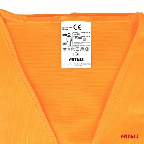 Reflexná vesta XXXL oranžová s certifikátom AMiO-03986 - obr. 3