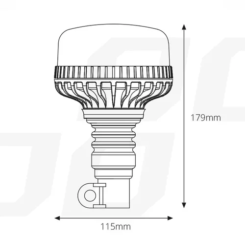 Výstražný maják W03P tyčový Flexi R65 R10 36LED 12 / 24V IP56 AMIO - obr. 4