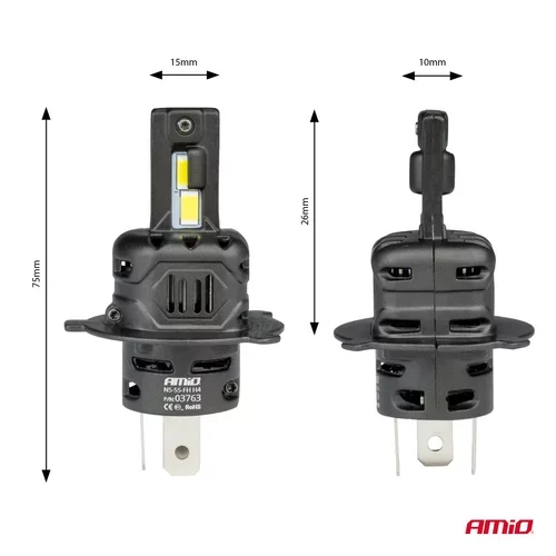 LED žiarovky X4-series AVIATOR H4/H19 6500K max 44W AMIO-03763 - obr. 2