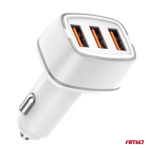 Nabíjačka do auta 2x USB-A + USB-C 32W 12/24V AMiO-03890 - obr. 2