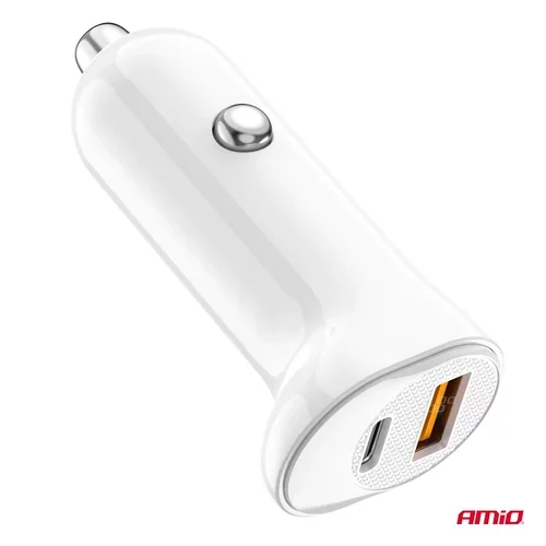 Nabíjačka do auta USB-A+ USB-C 20W 12/24V AMiO-03875 - obr. 3