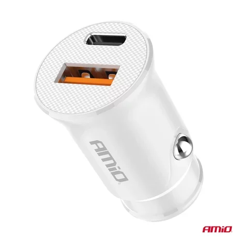 Nabíjačka do auta USB-A + USB-C 20W 12/24V AMiO-03877 - obr. 1