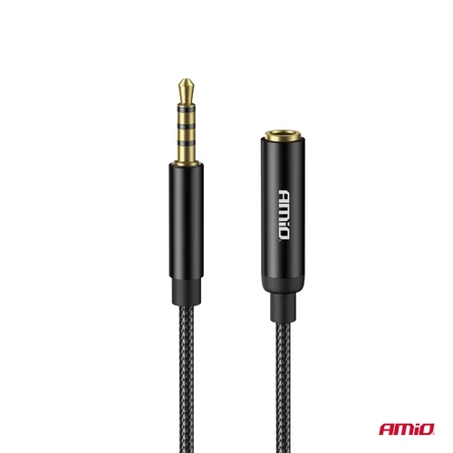 Predlžovací kábel AUX Mini Jack 3,5 mm samec na 3,5 mm samica 2 m AMiO-04296 - obr. 3