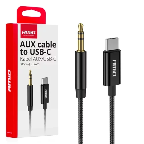 Kábel USB-C na TYP AUX Mini Jack 3,5mm 1m AMiO-04294